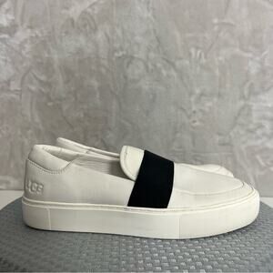 UGG Slip On Sneakers Womens 9.5 Chayze White Leather Comfort Loafer Shoes Casual